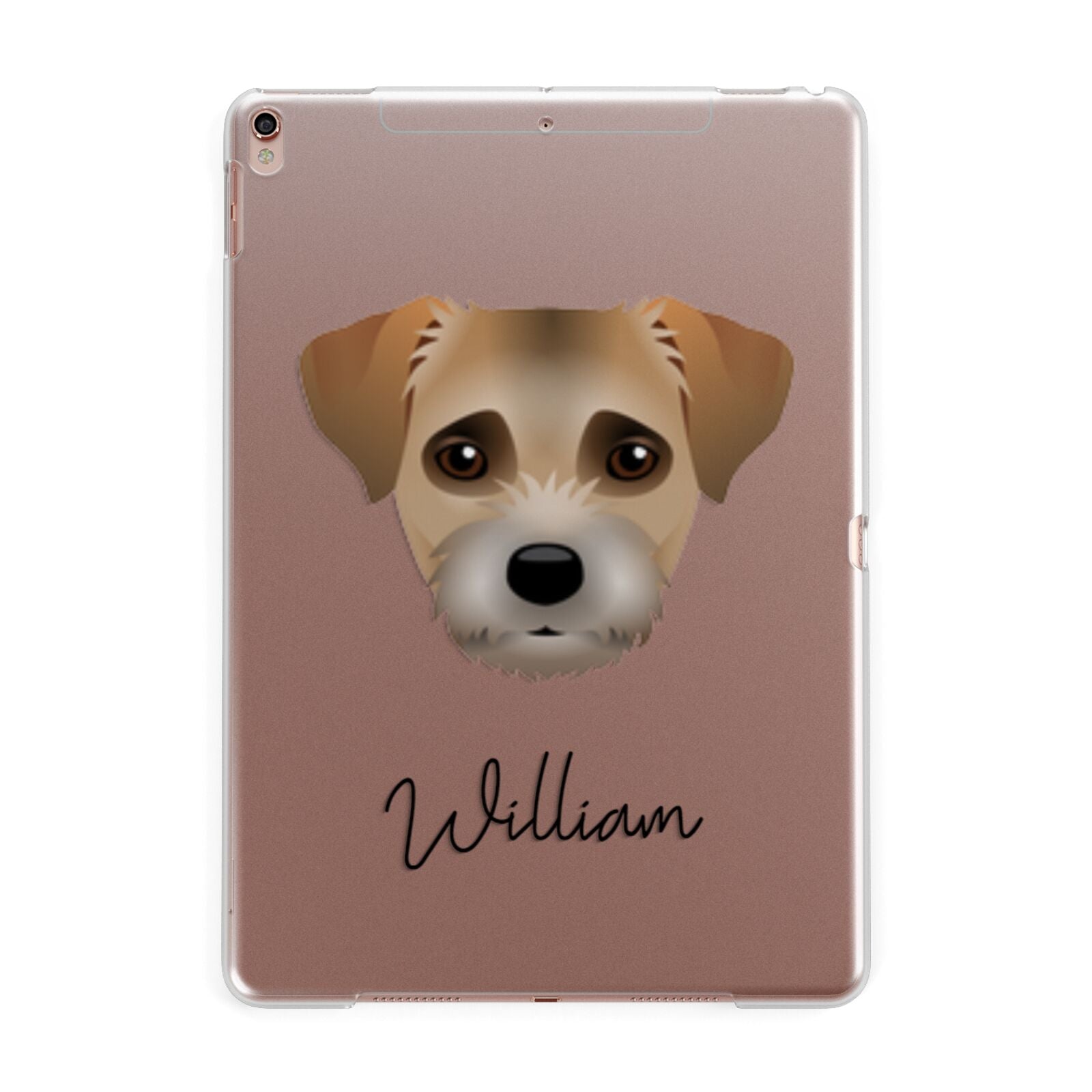 Border Terrier Personalised Apple iPad Rose Gold Case
