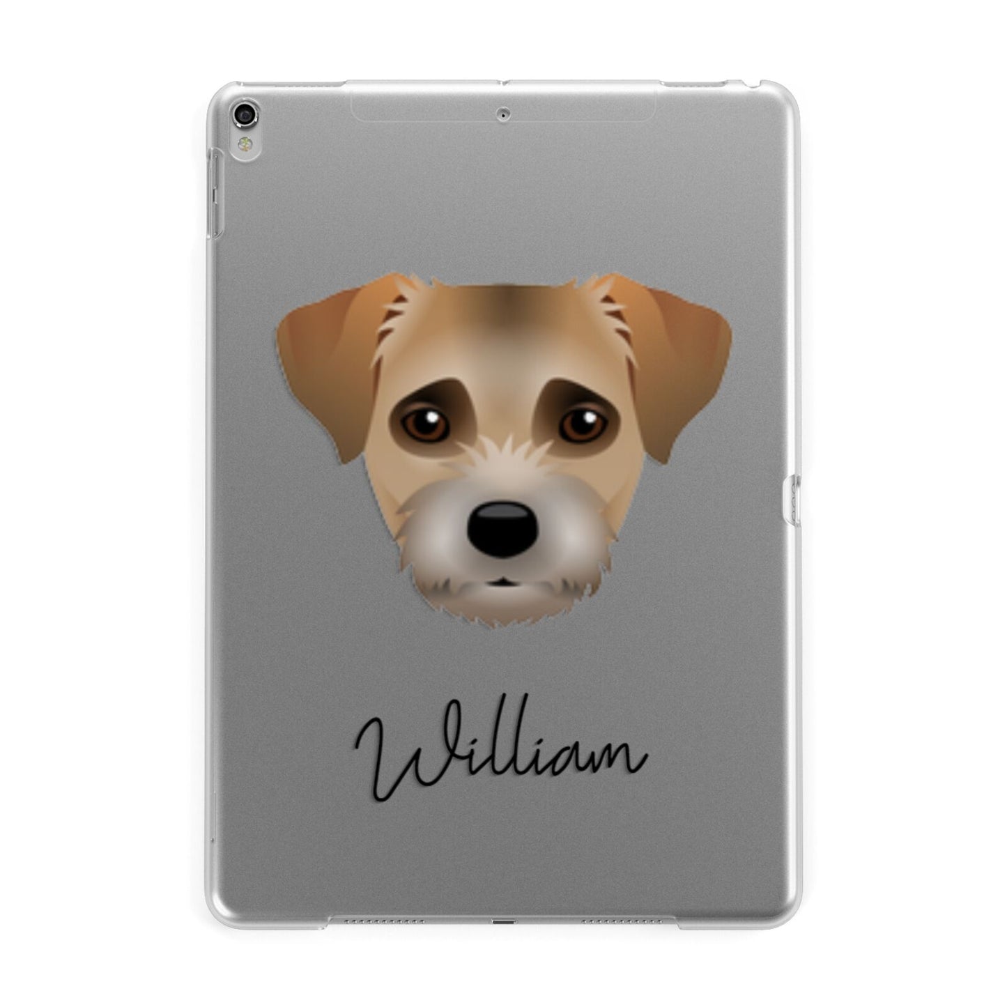 Border Terrier Personalised Apple iPad Silver Case