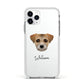 Border Terrier Personalised Apple iPhone 11 Pro in Silver with White Impact Case