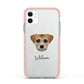 Border Terrier Personalised Apple iPhone 11 in White with Pink Impact Case