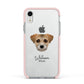 Border Terrier Personalised Apple iPhone XR Impact Case Pink Edge on Silver Phone