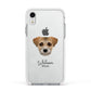 Border Terrier Personalised Apple iPhone XR Impact Case White Edge on Silver Phone