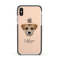 Border Terrier Personalised Apple iPhone Xs Impact Case Black Edge on Gold Phone