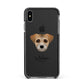 Border Terrier Personalised Apple iPhone Xs Max Impact Case Black Edge on Black Phone