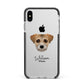 Border Terrier Personalised Apple iPhone Xs Max Impact Case Black Edge on Silver Phone