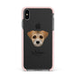 Border Terrier Personalised Apple iPhone Xs Max Impact Case Pink Edge on Black Phone