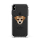 Border Terrier Personalised Apple iPhone Xs Max Impact Case White Edge on Black Phone