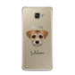 Border Terrier Personalised Samsung Galaxy A3 2016 Case on gold phone