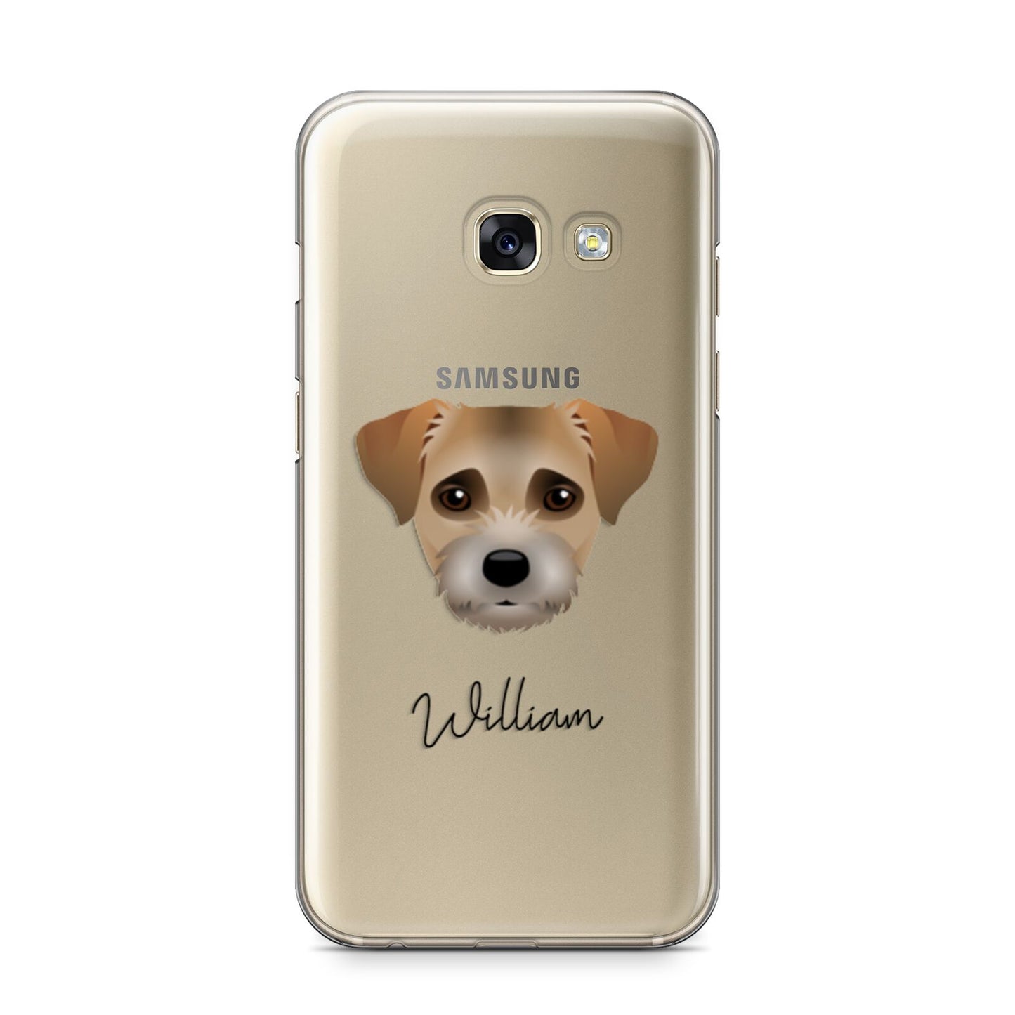 Border Terrier Personalised Samsung Galaxy A3 2017 Case on gold phone