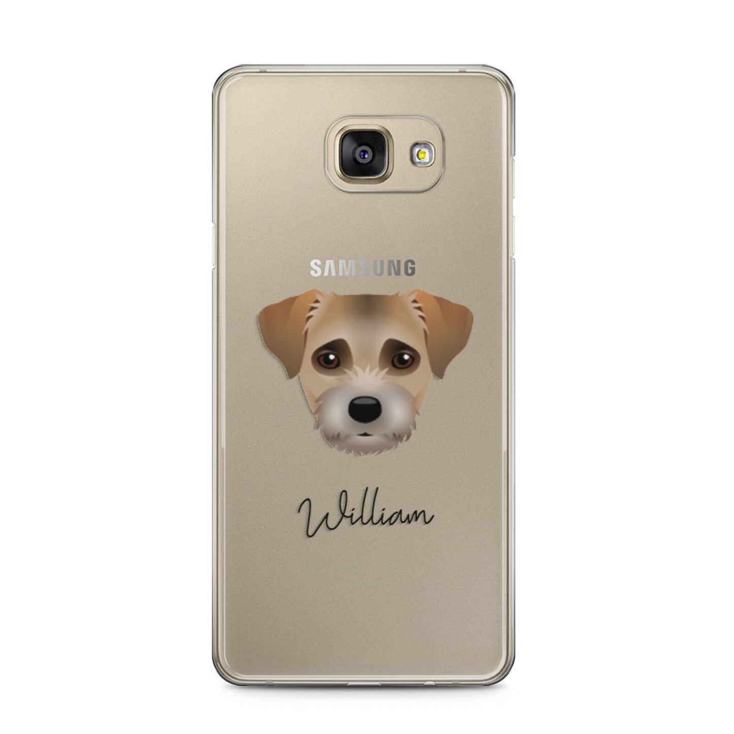 Border Terrier Personalised Samsung Galaxy A5 2016 Case on gold phone