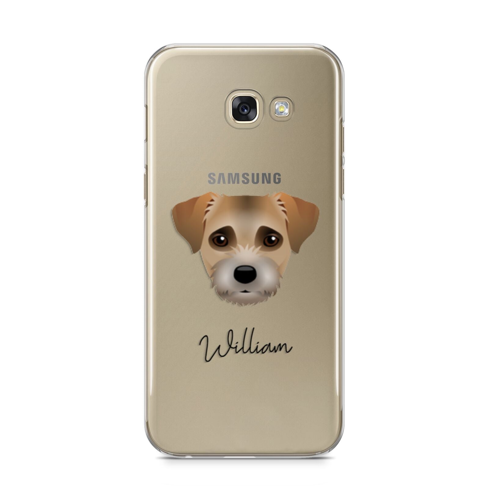 Border Terrier Personalised Samsung Galaxy A5 2017 Case on gold phone