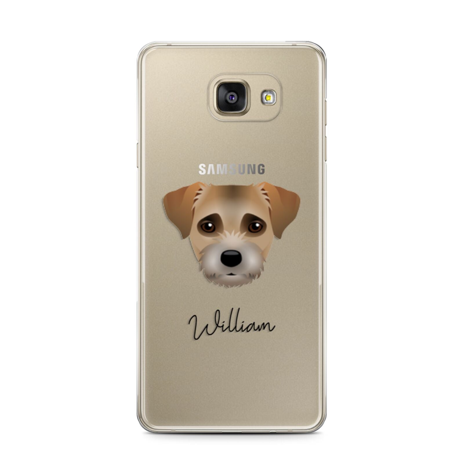 Border Terrier Personalised Samsung Galaxy A7 2016 Case on gold phone