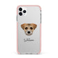 Border Terrier Personalised iPhone 11 Pro Max Impact Pink Edge Case