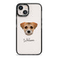 Border Terrier Personalised iPhone 13 Black Impact Case on Silver phone