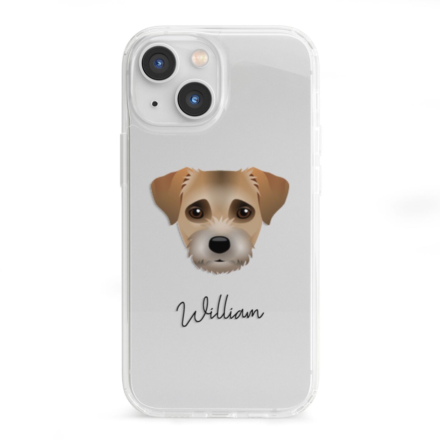 Border Terrier Personalised iPhone 13 Mini Clear Bumper Case