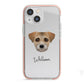 Border Terrier Personalised iPhone 13 Mini TPU Impact Case with Pink Edges