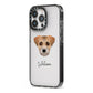 Border Terrier Personalised iPhone 13 Pro Black Impact Case Side Angle on Silver phone