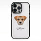 Border Terrier Personalised iPhone 13 Pro Black Impact Case on Silver phone