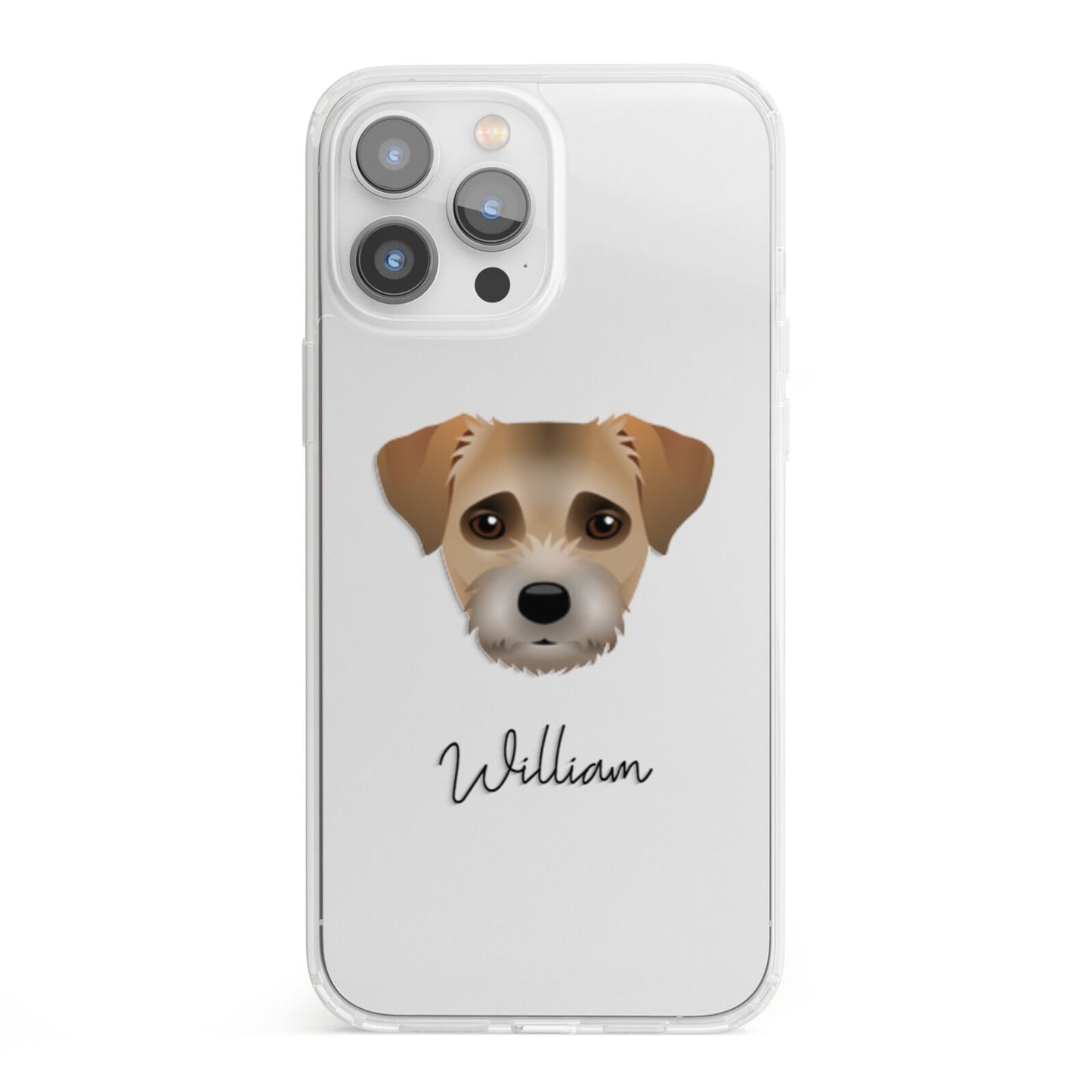 Border Terrier Personalised iPhone 13 Pro Max Clear Bumper Case