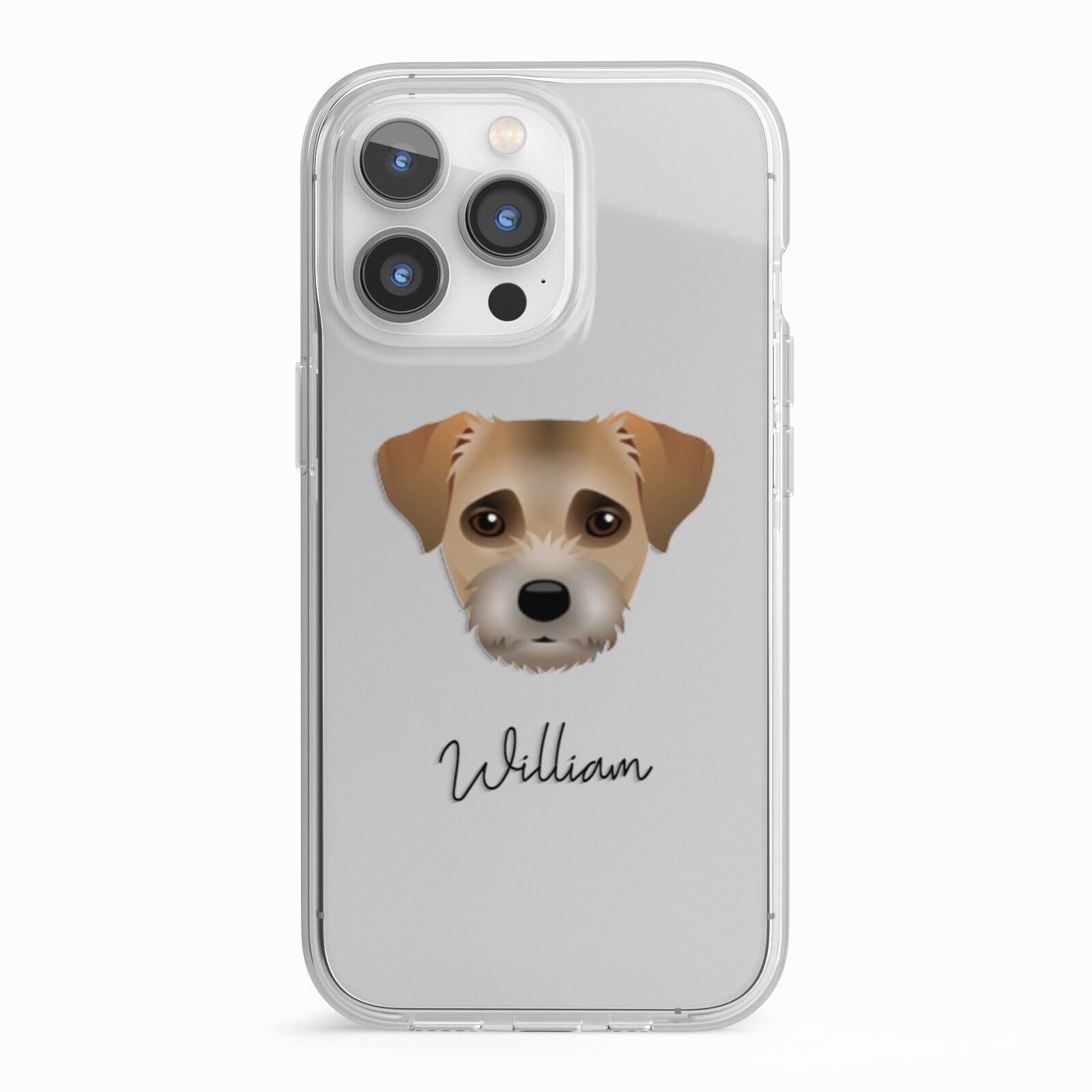 Border Terrier Personalised iPhone 13 Pro TPU Impact Case with White Edges