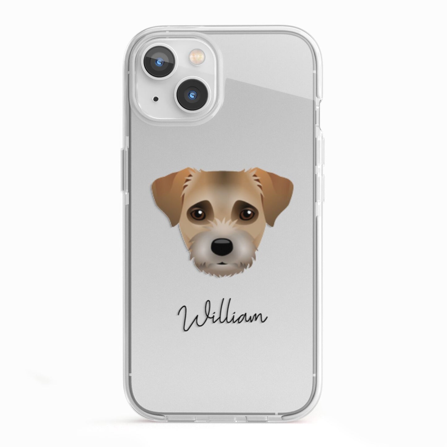 Border Terrier Personalised iPhone 13 TPU Impact Case with White Edges
