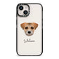 Border Terrier Personalised iPhone 14 Black Impact Case on Silver phone