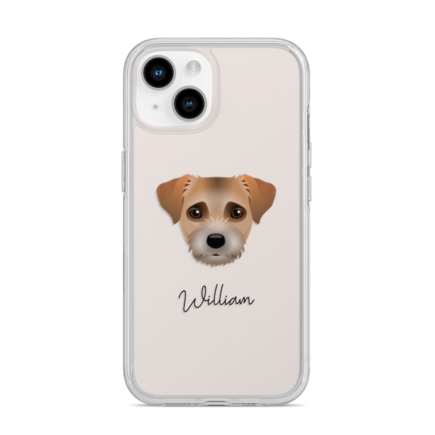 Border Terrier Personalised iPhone 14 Clear Tough Case Starlight