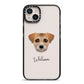 Border Terrier Personalised iPhone 14 Plus Black Impact Case on Silver phone