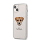 Border Terrier Personalised iPhone 14 Plus Clear Tough Case Starlight Angled Image