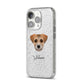 Border Terrier Personalised iPhone 14 Pro Glitter Tough Case Silver Angled Image
