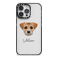 Border Terrier Personalised iPhone 14 Pro Max Black Impact Case on Silver phone