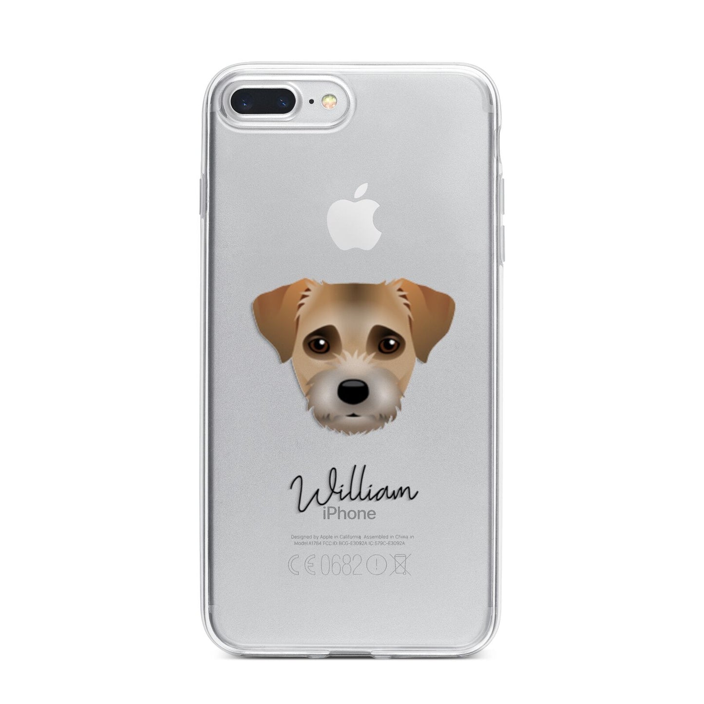 Border Terrier Personalised iPhone 7 Plus Bumper Case on Silver iPhone