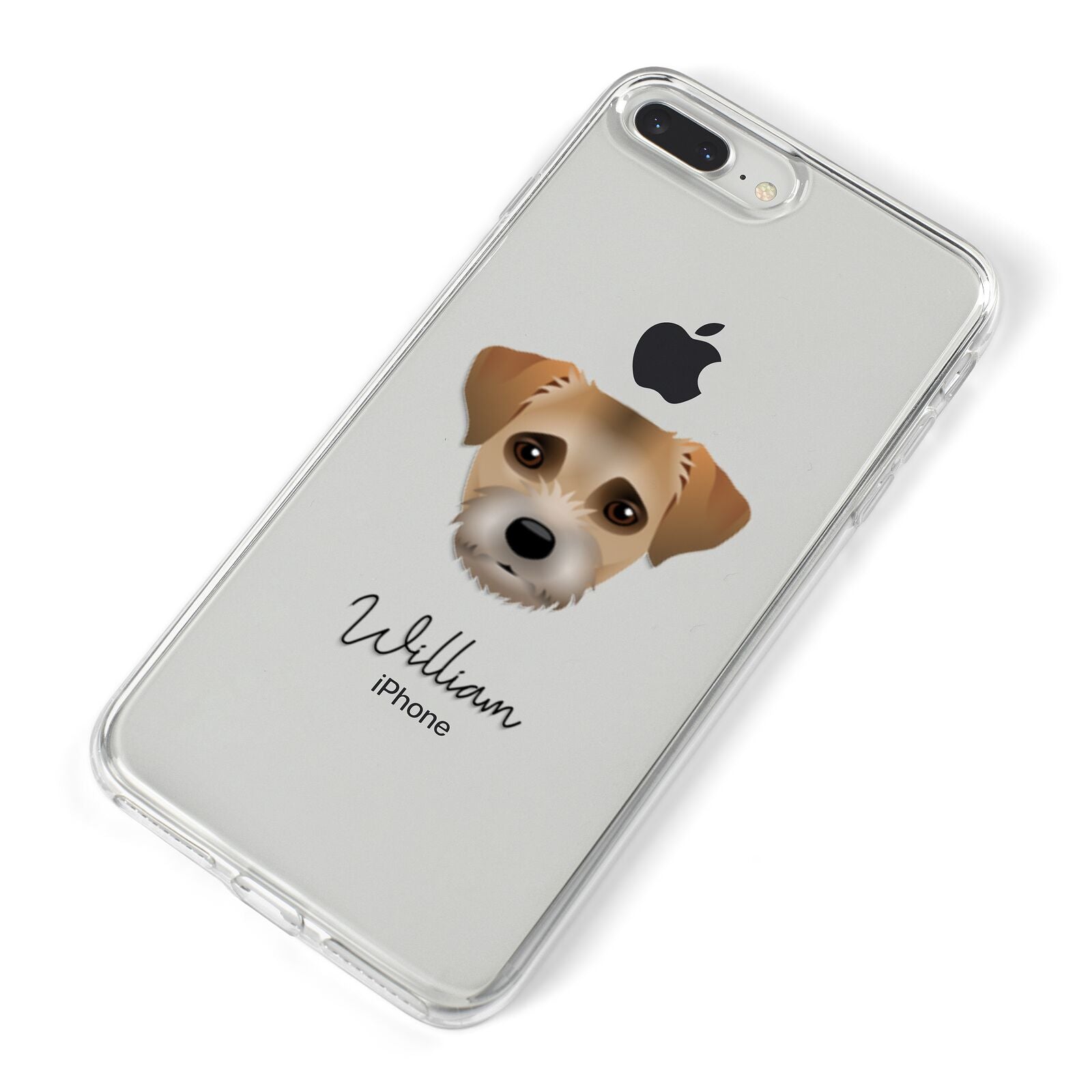 Border Terrier Personalised iPhone 8 Plus Bumper Case on Silver iPhone Alternative Image