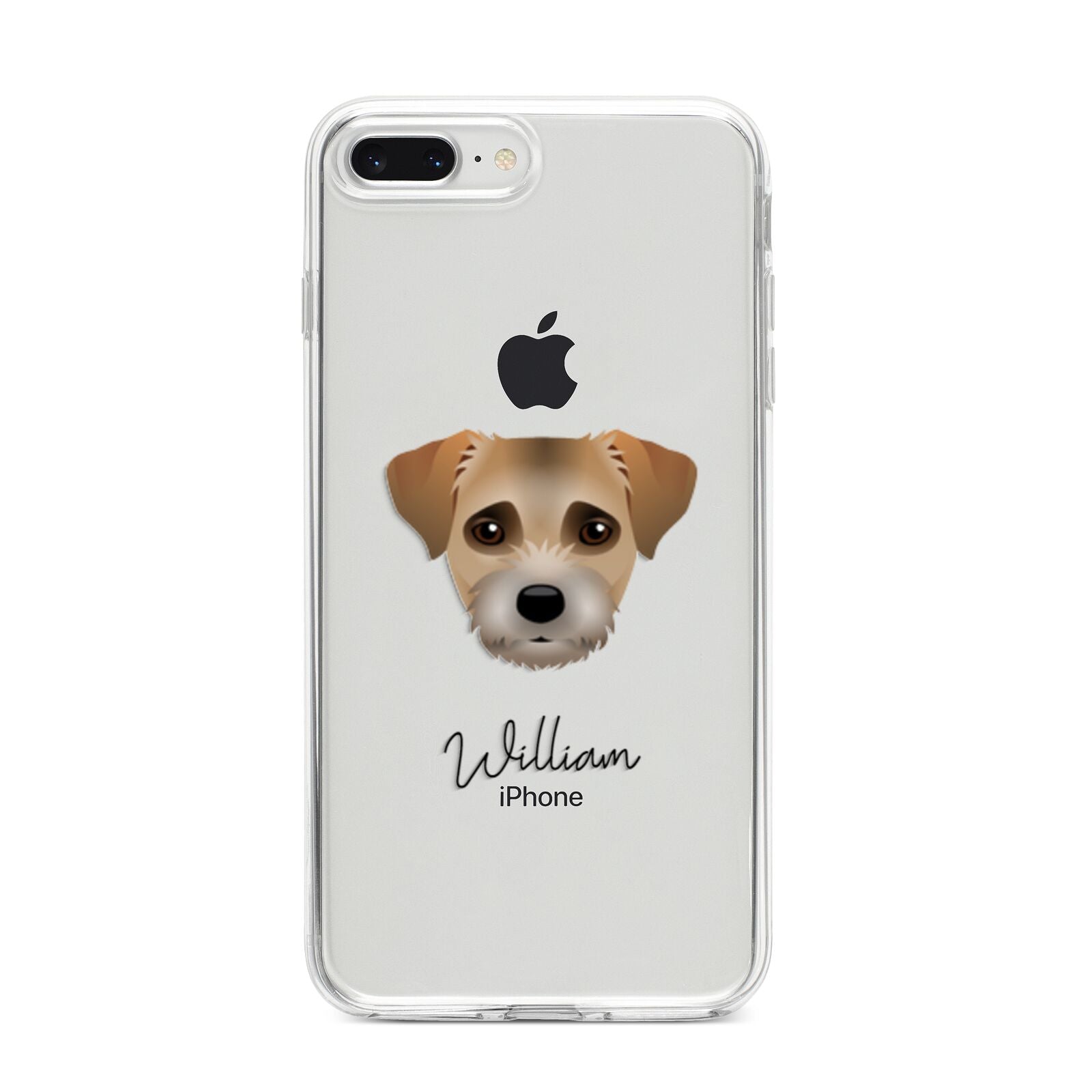 Border Terrier Personalised iPhone 8 Plus Bumper Case on Silver iPhone