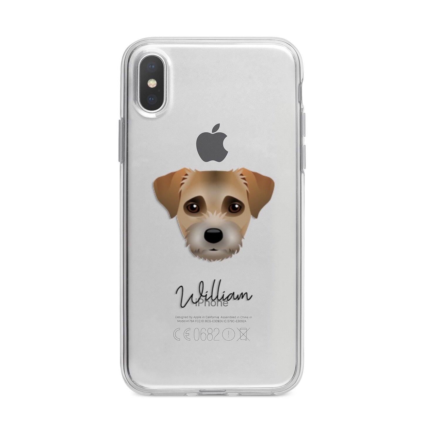 Border Terrier Personalised iPhone X Bumper Case on Silver iPhone Alternative Image 1