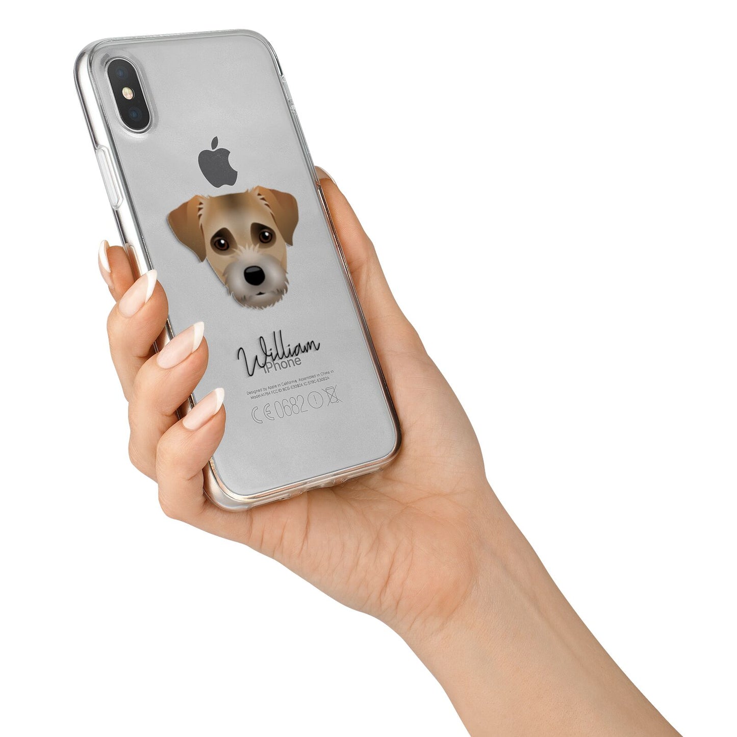 Border Terrier Personalised iPhone X Bumper Case on Silver iPhone Alternative Image 2