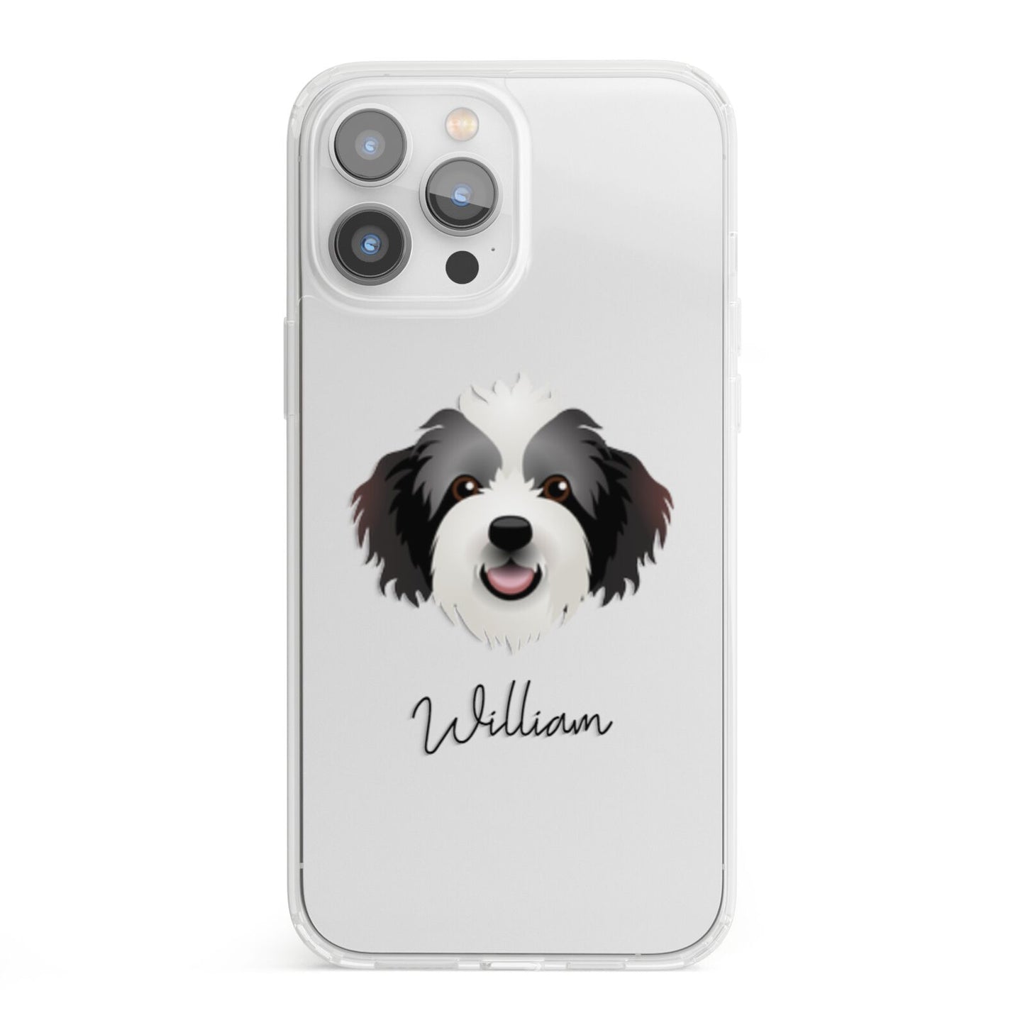 Bordoodle Personalised iPhone 13 Pro Max Clear Bumper Case