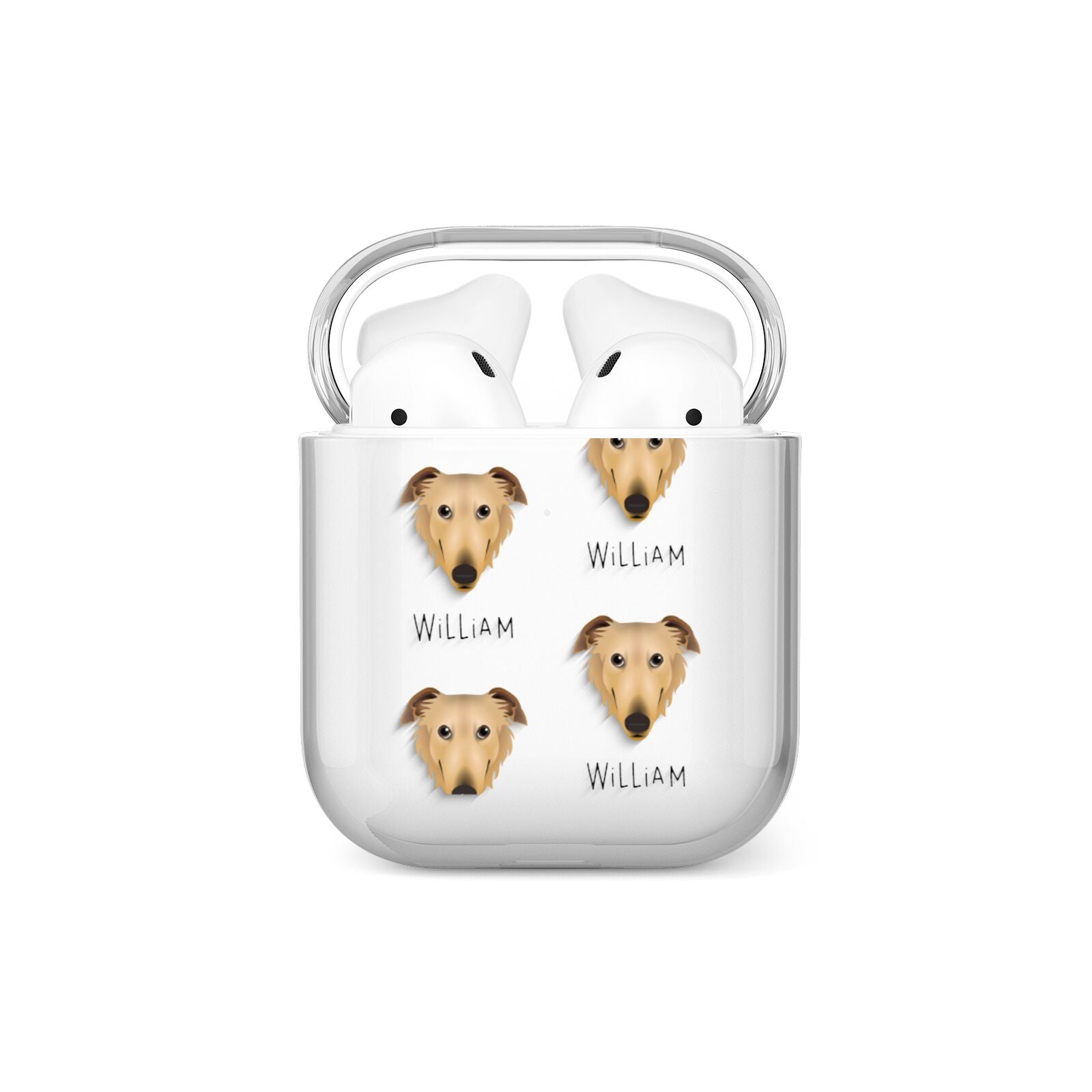 Borzoi Icon with Name AirPods Case