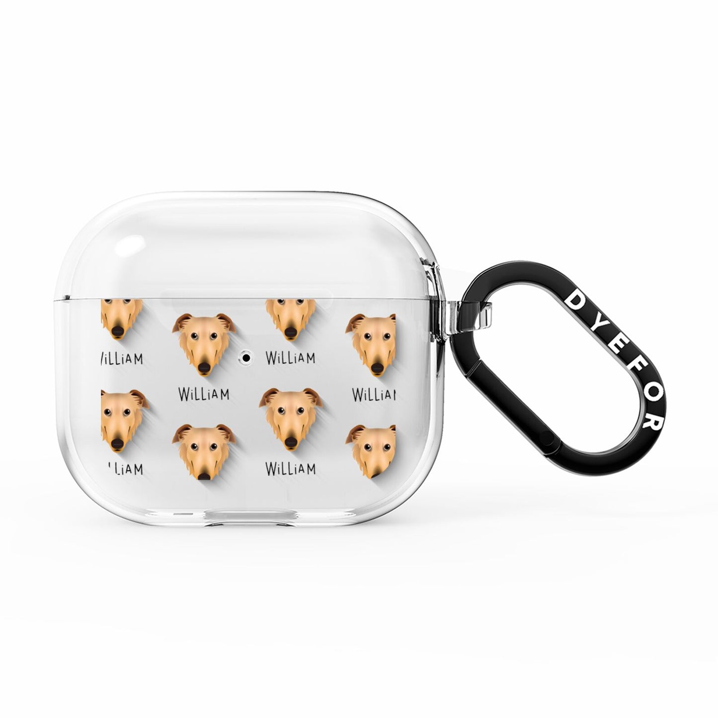 Borzoi Icon with Name AirPods Clear Case 3rd Gen