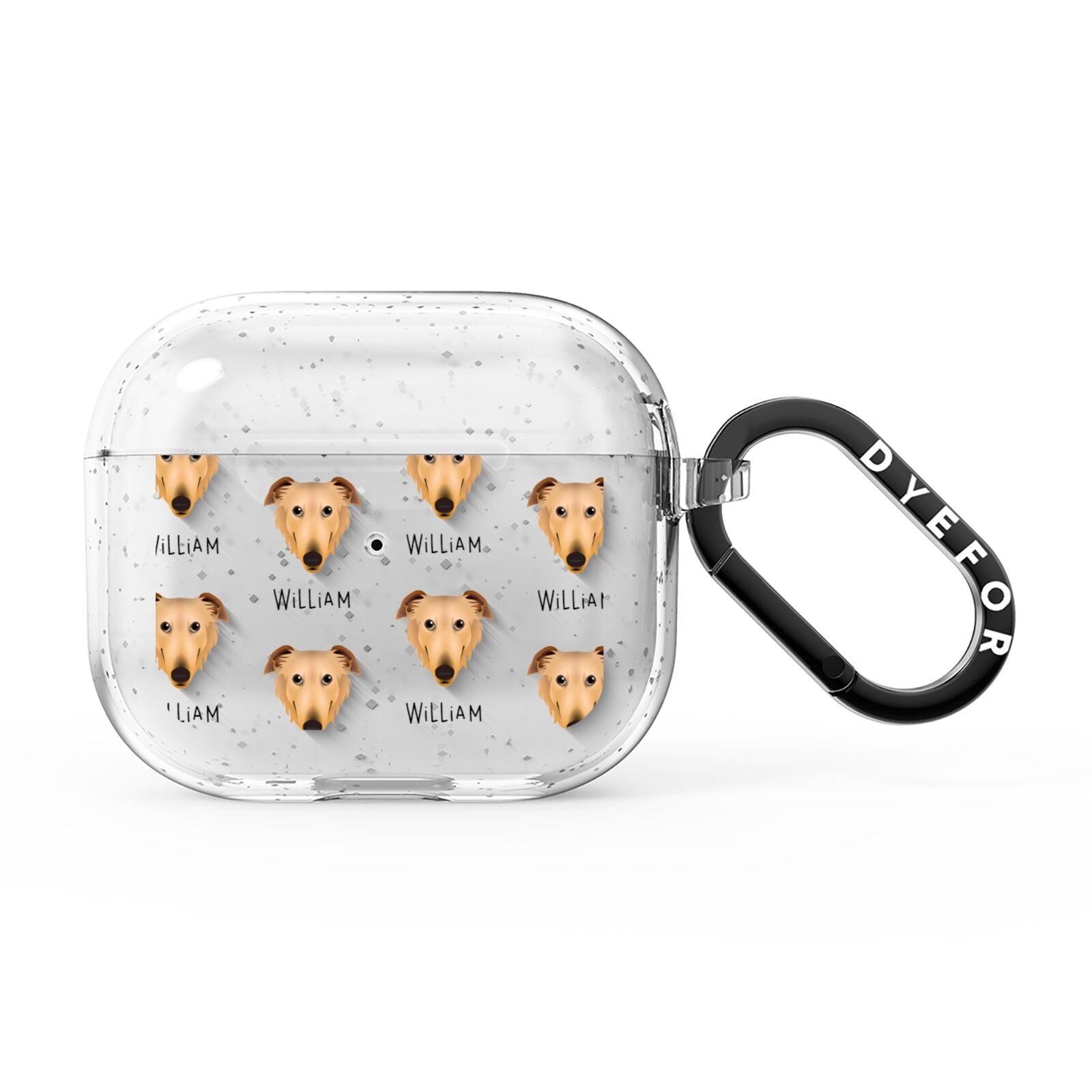 Borzoi Icon with Name AirPods Glitter Case 3rd Gen