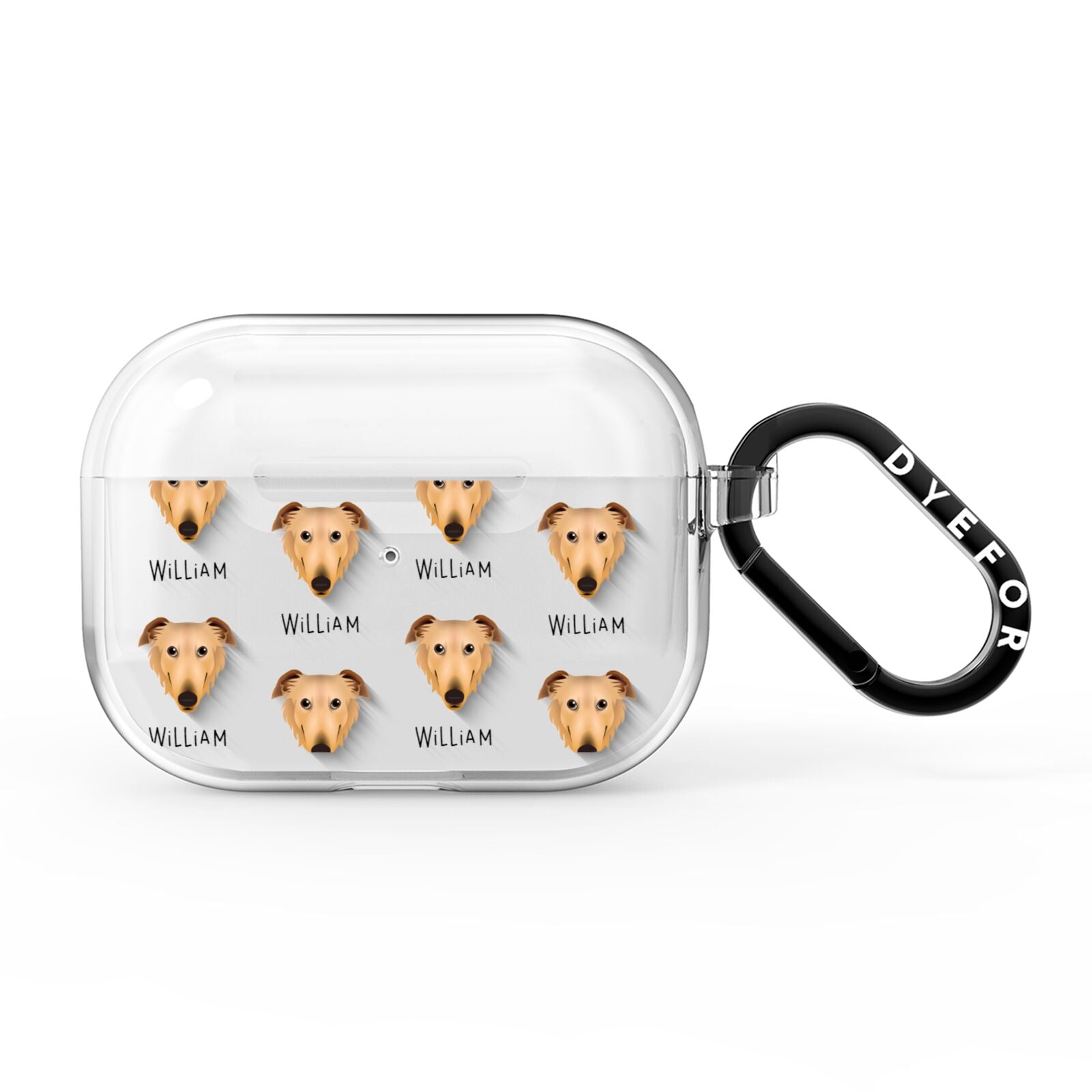 Borzoi Icon with Name AirPods Pro Clear Case