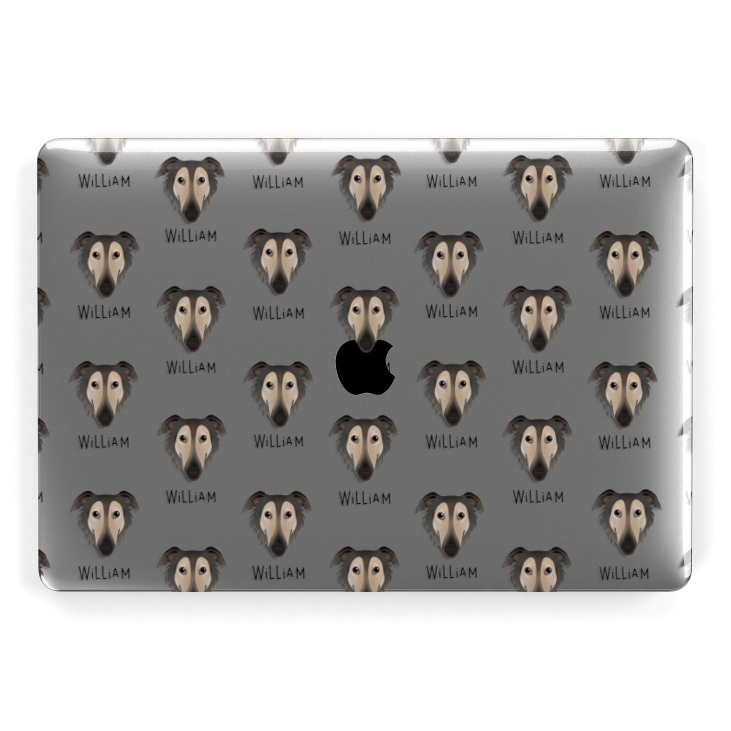 Borzoi Icon with Name Apple MacBook Case