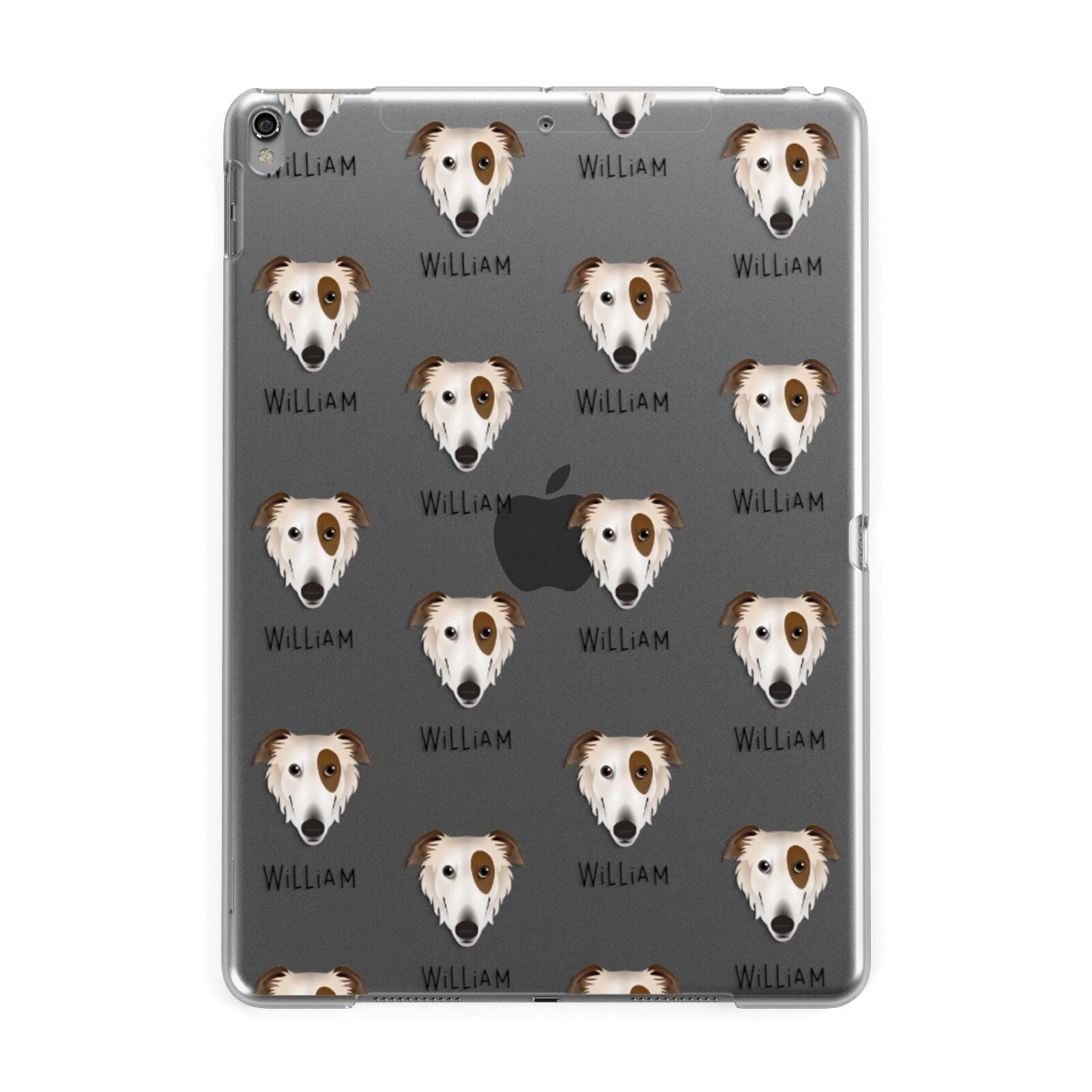 Borzoi Icon with Name Apple iPad Grey Case