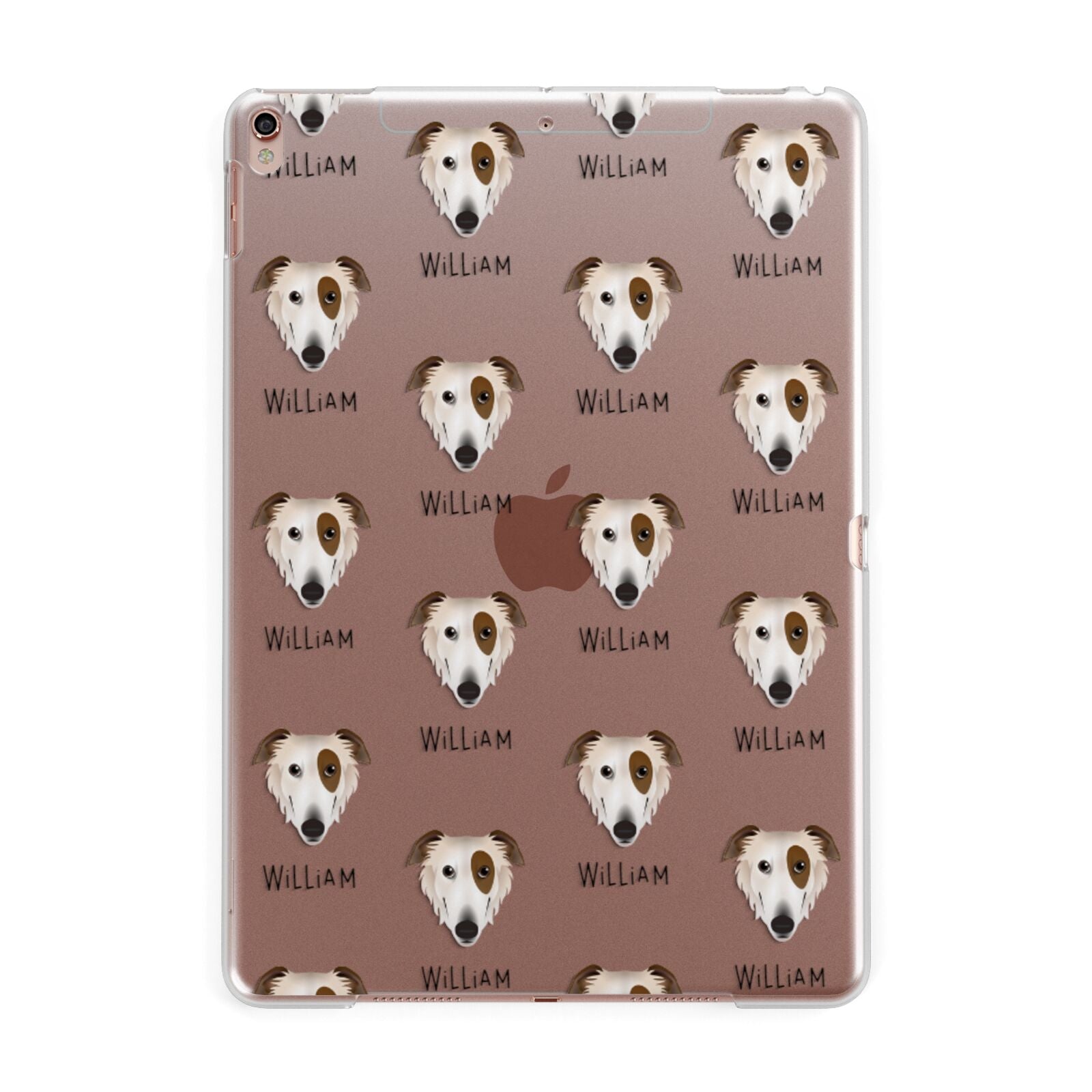 Borzoi Icon with Name Apple iPad Rose Gold Case