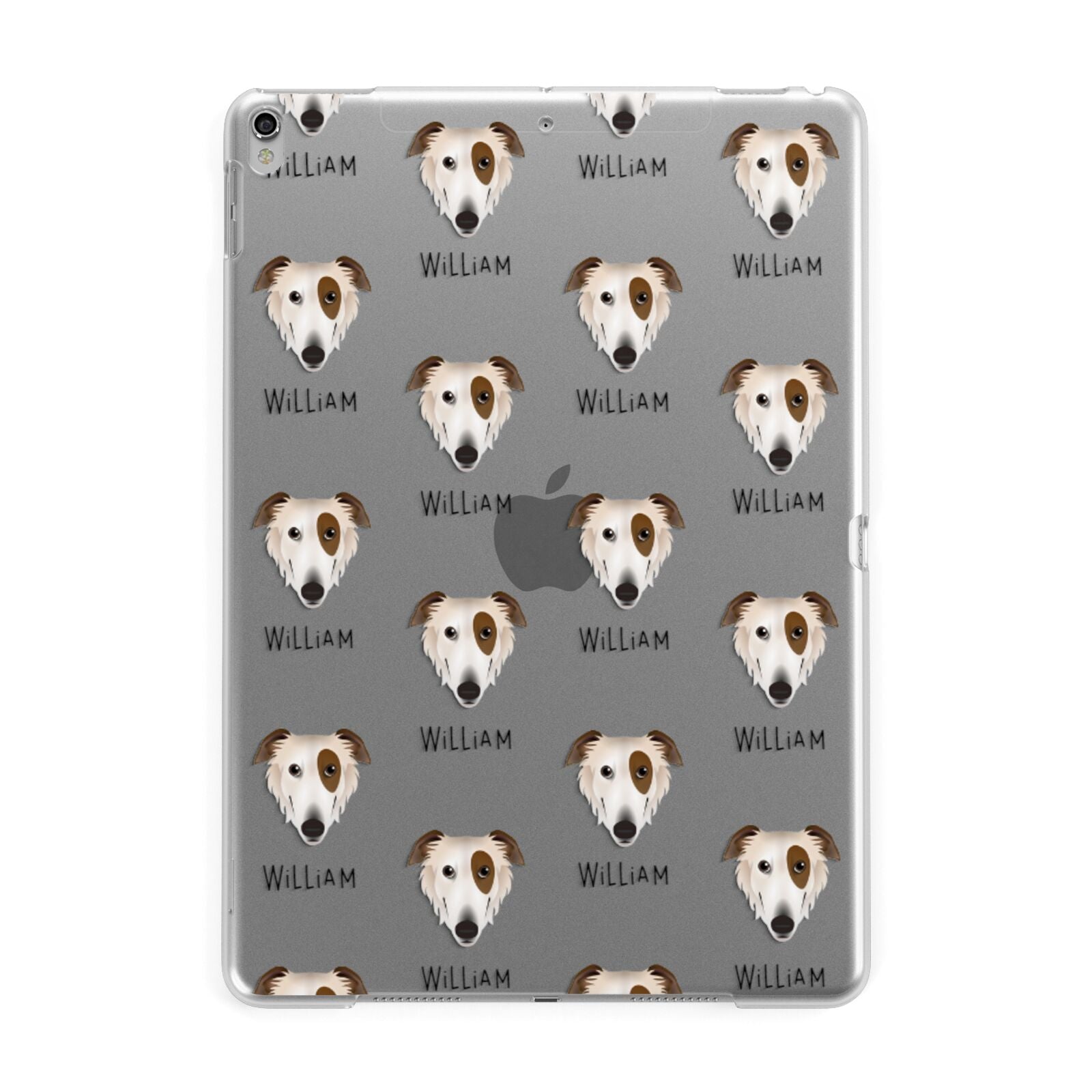 Borzoi Icon with Name Apple iPad Silver Case