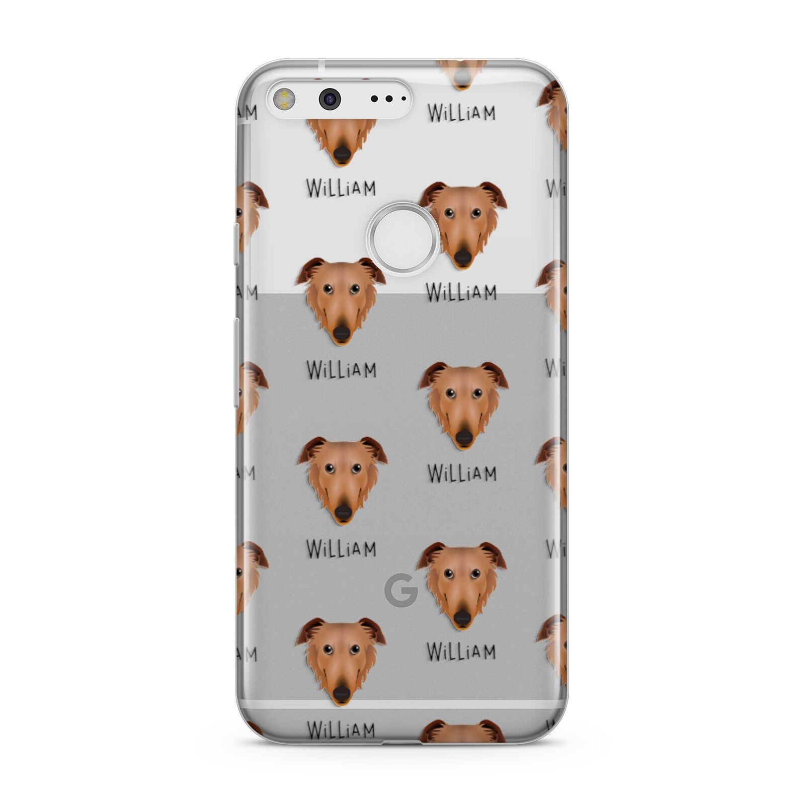 Borzoi Icon with Name Google Pixel Case