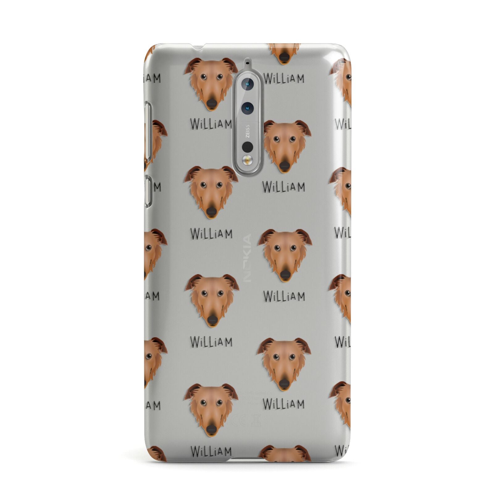 Borzoi Icon with Name Nokia Case