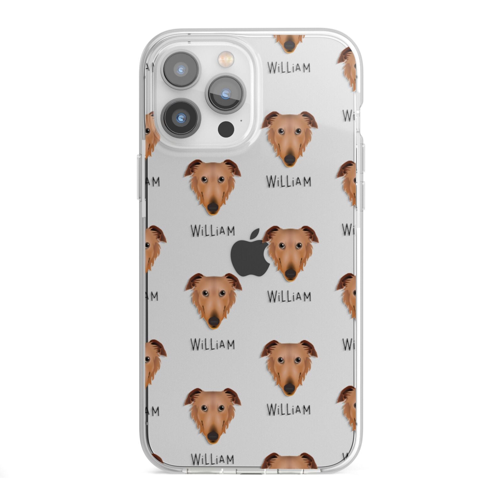 Borzoi Icon with Name iPhone 13 Pro Max TPU Impact Case with White Edges