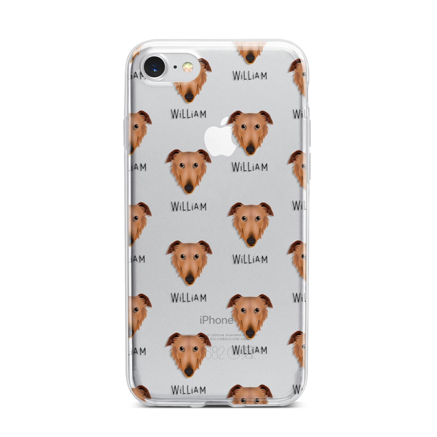 Borzoi Icon with Name iPhone 7 Bumper Case on Silver iPhone