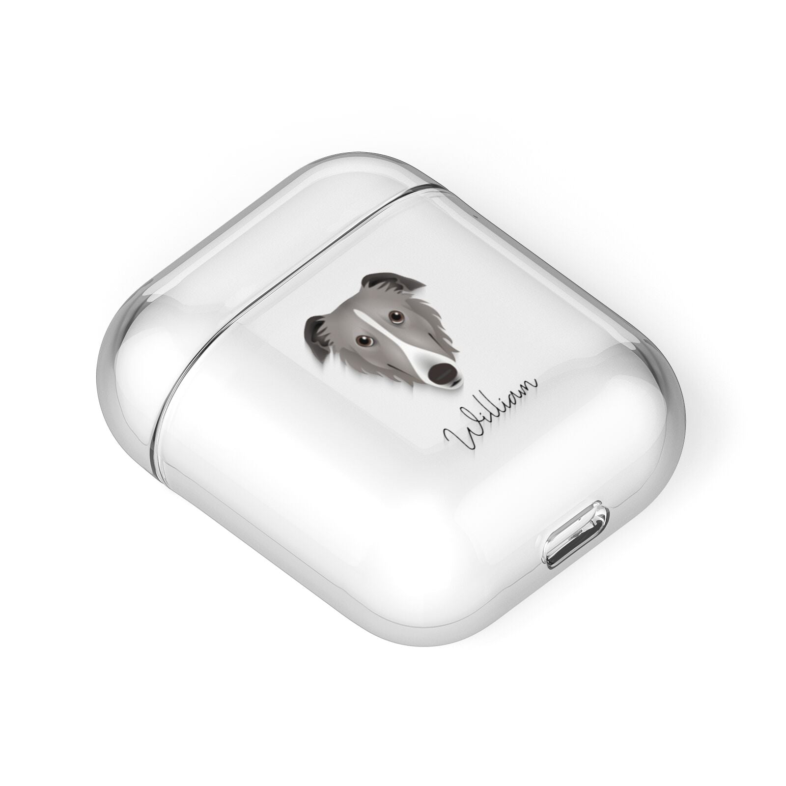 Borzoi Personalised AirPods Case Laid Flat